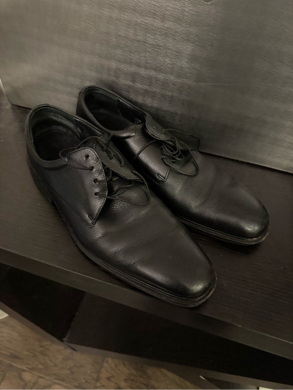 Cole Haan Black Leather Derby Shoes